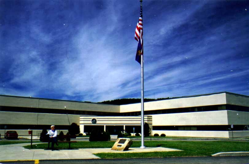 Front of Cattaraugus County Building in Olean, NY