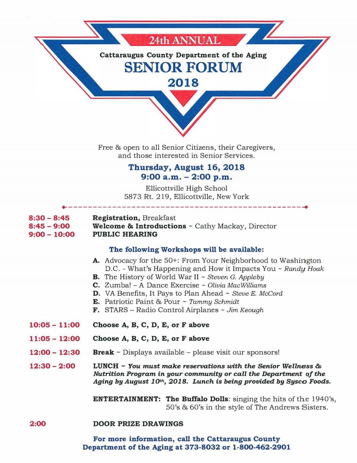 2018 Senior Forum Agenda