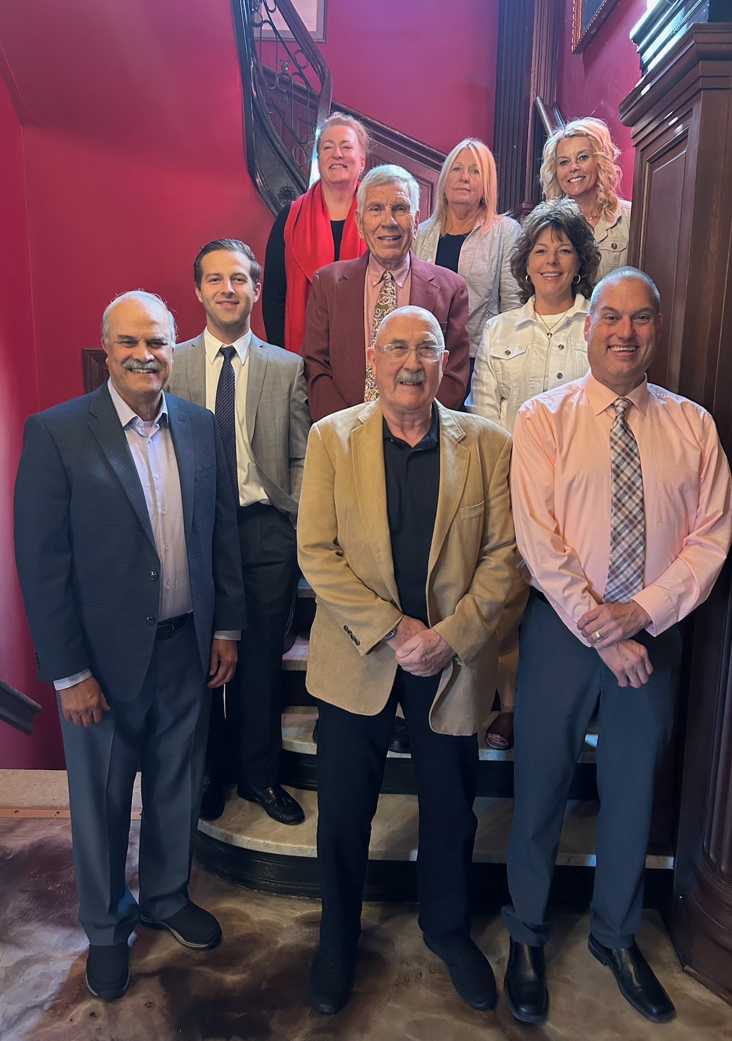 Board of Health Members during October Meeting at Olean Old Library Restaurant arched foyer