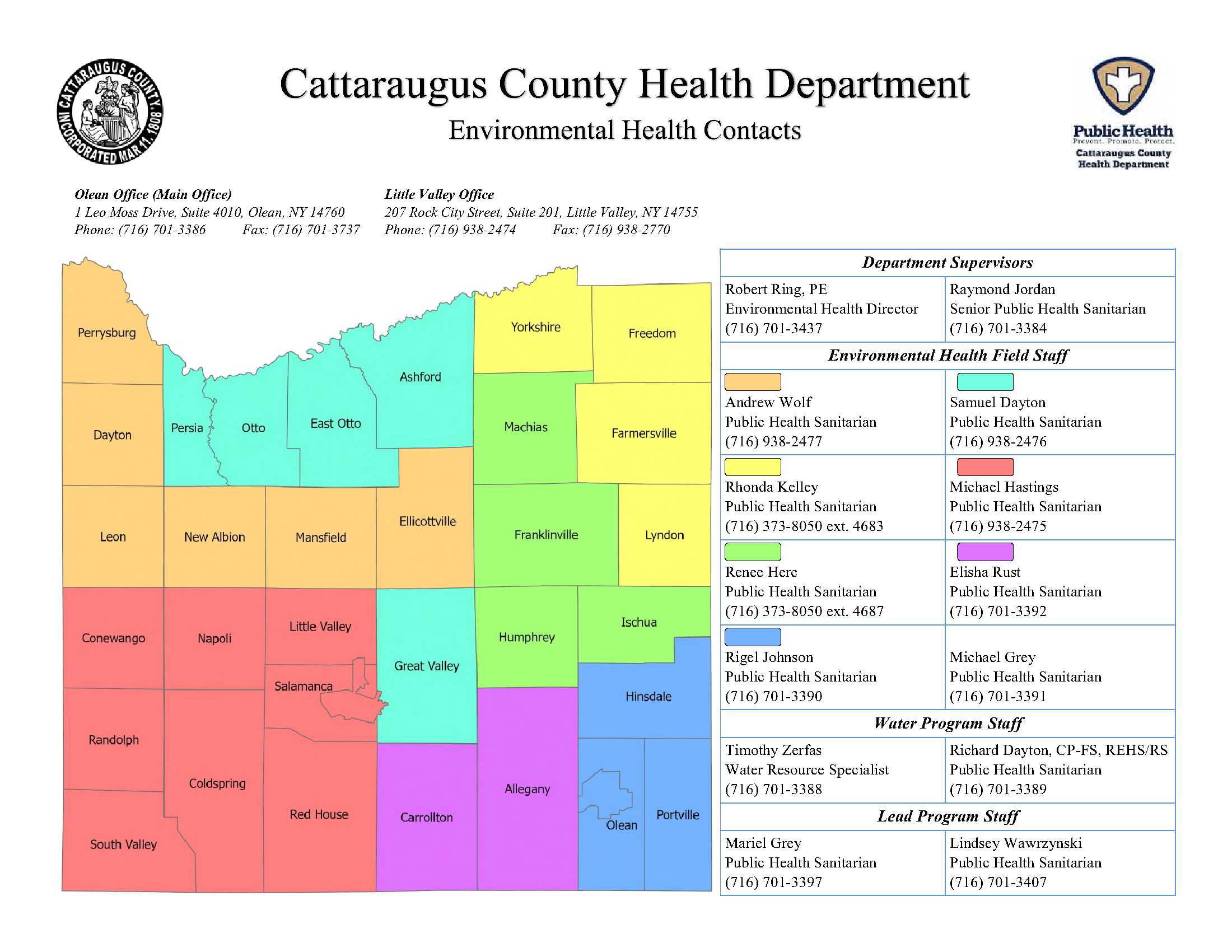 Environmental Health Contact Map