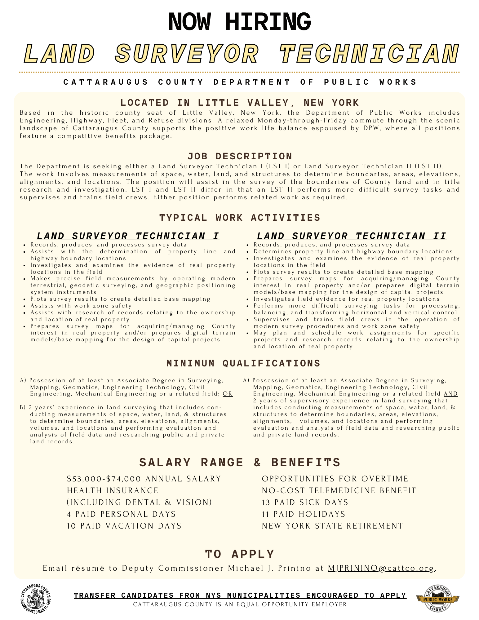 Land Surveyor Technician I & II