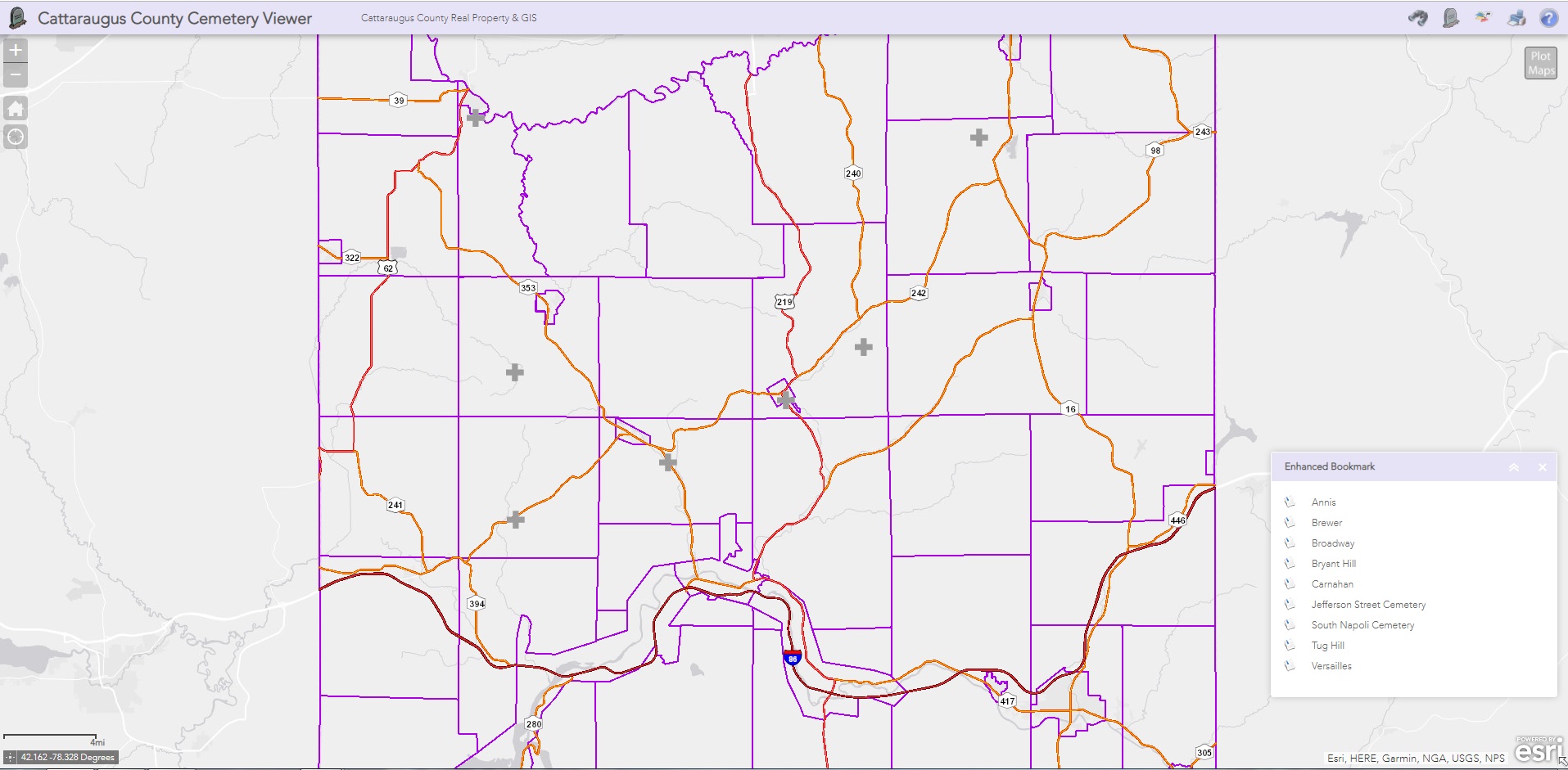 Cemetery Flex Viewer GIS Map 